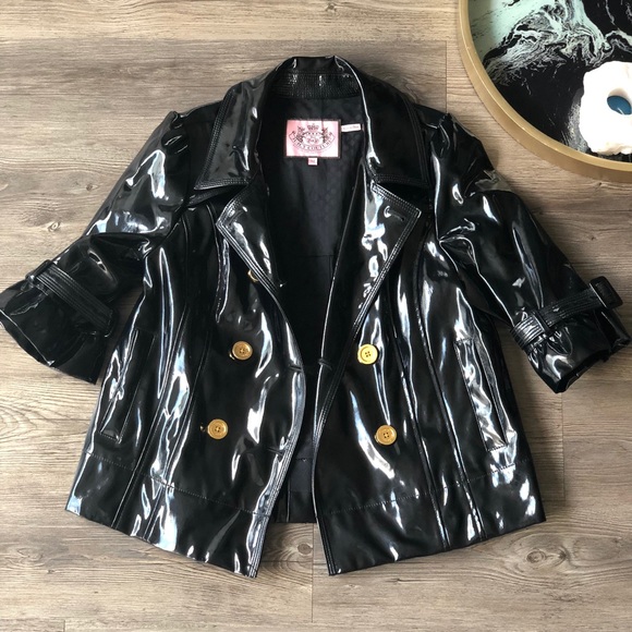 Juicy Couture Patent Ruffle Raincoat - Picture 1 of 6